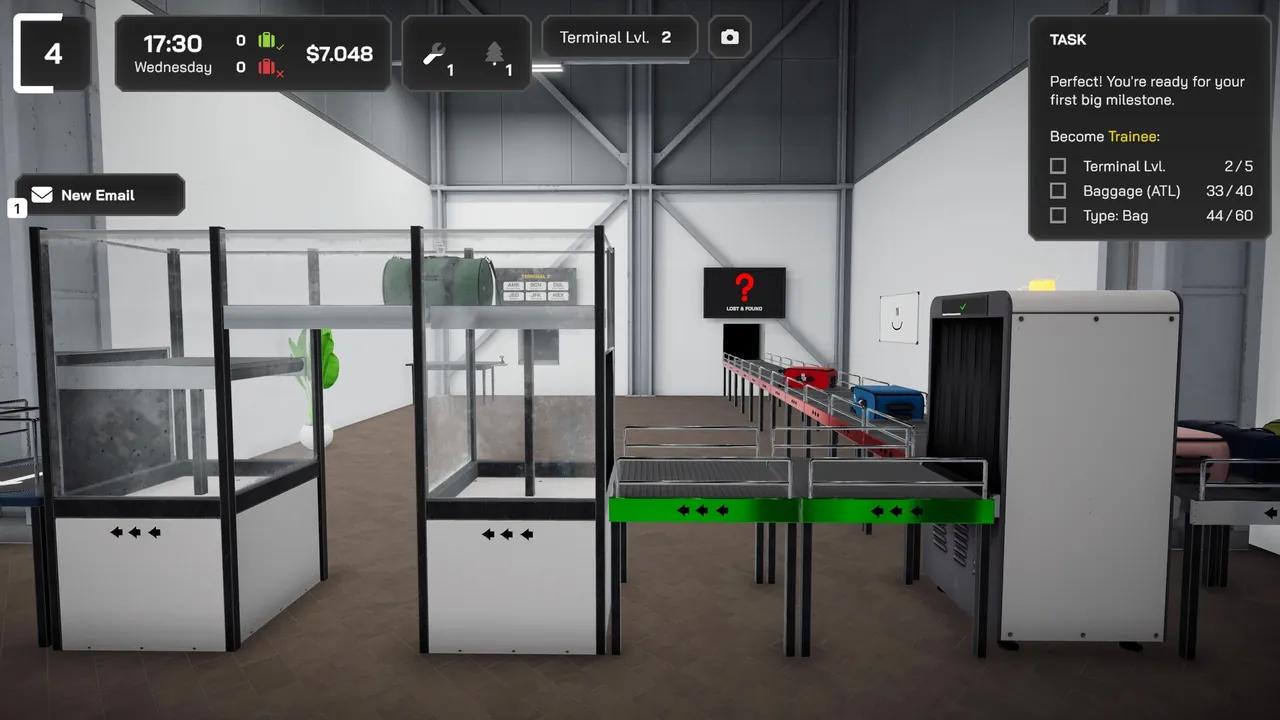 Airport Baggage Simulator — exploration snapshot