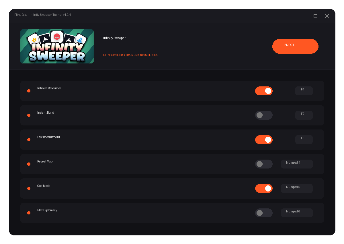 Infinity Sweeper — exploration snapshot