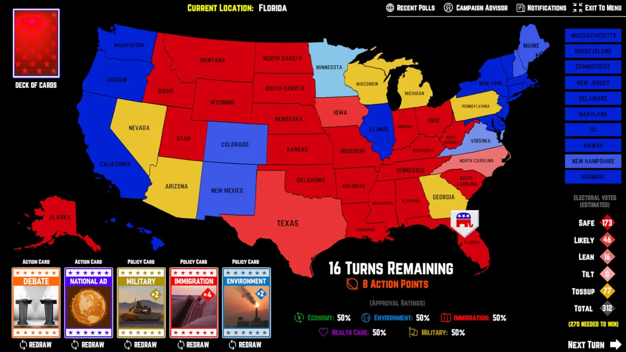 2026 U.S. Election Simulator — exploration snapshot