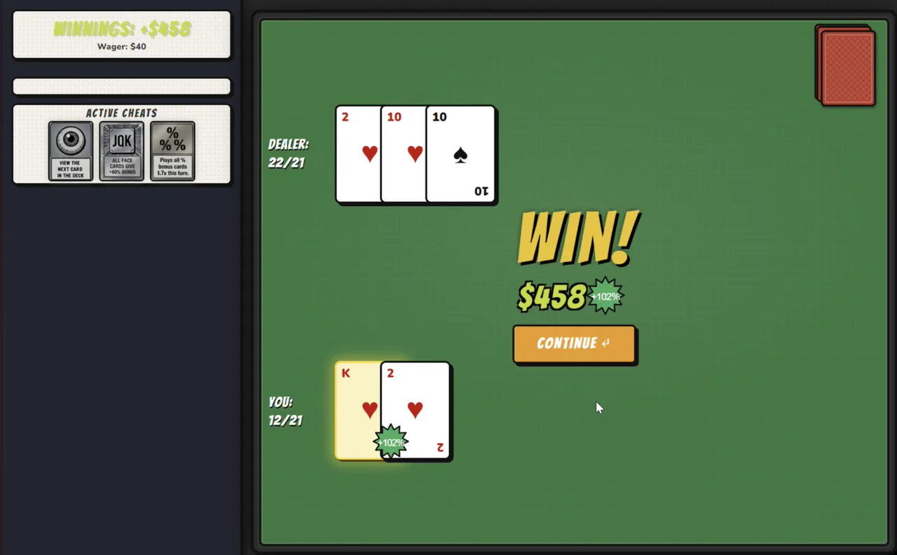 Blackjack: CHEAT THE HOUSE! — exploration snapshot