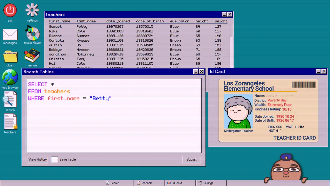 Database Detective: Minor Crimes Division — in-game combat