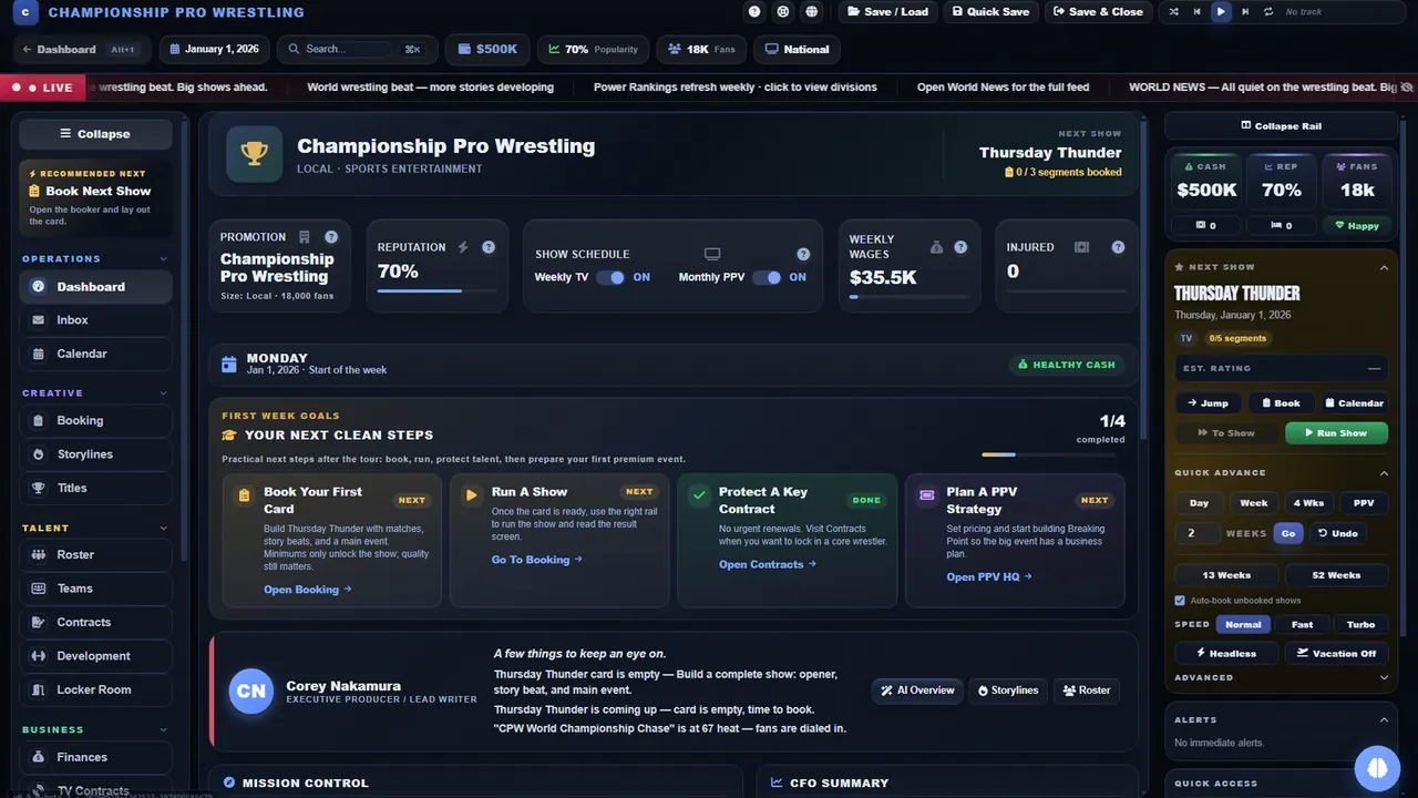 Promo Wrestling World — in-game combat