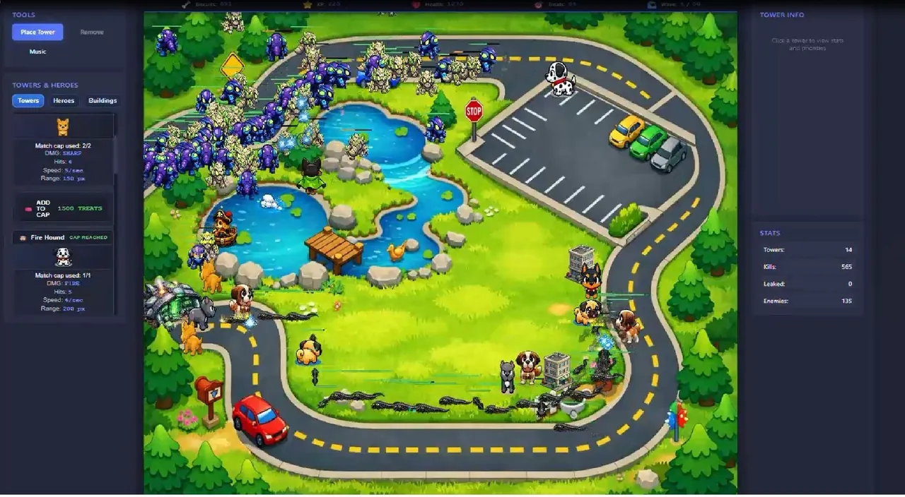 Rescue Dogs vs Aliens Tower Defense — story scene