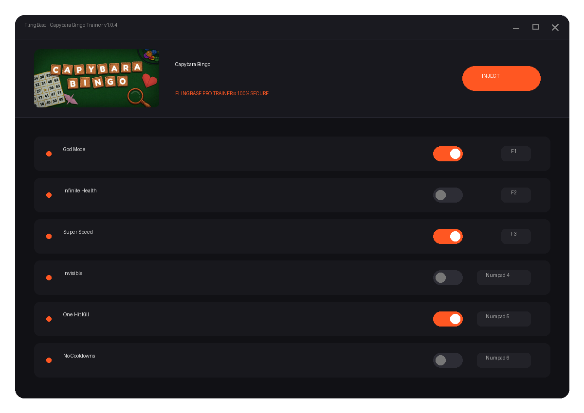 Capybara Bingo — environment preview