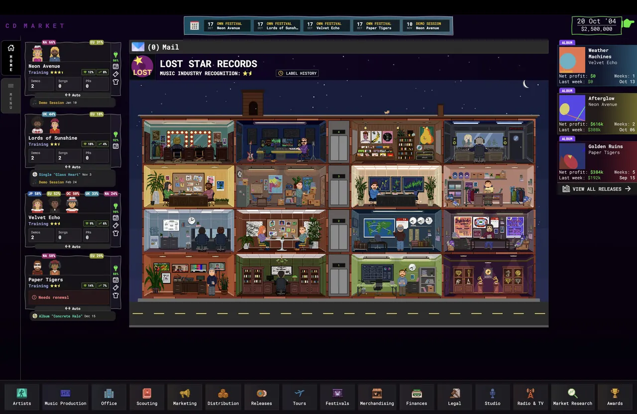 CD Market - Music Label Sim — gameplay showcase