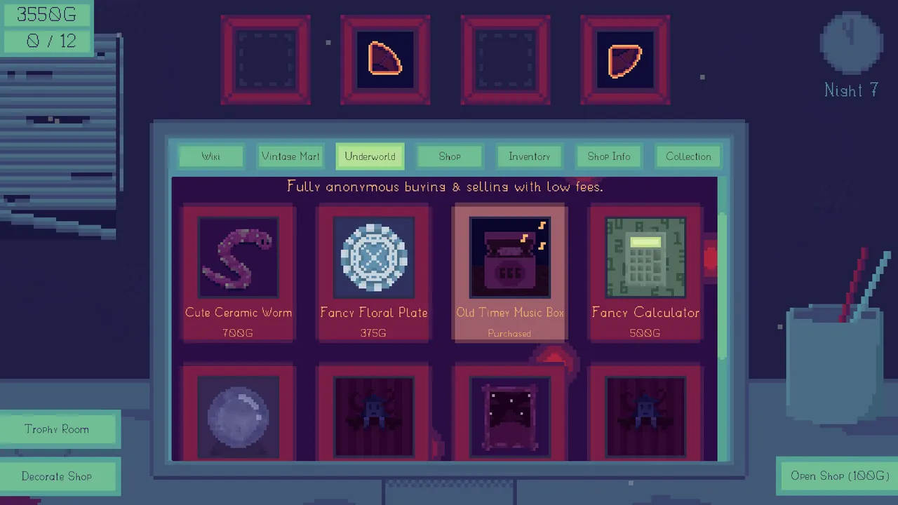 Curio Shop — exploration snapshot