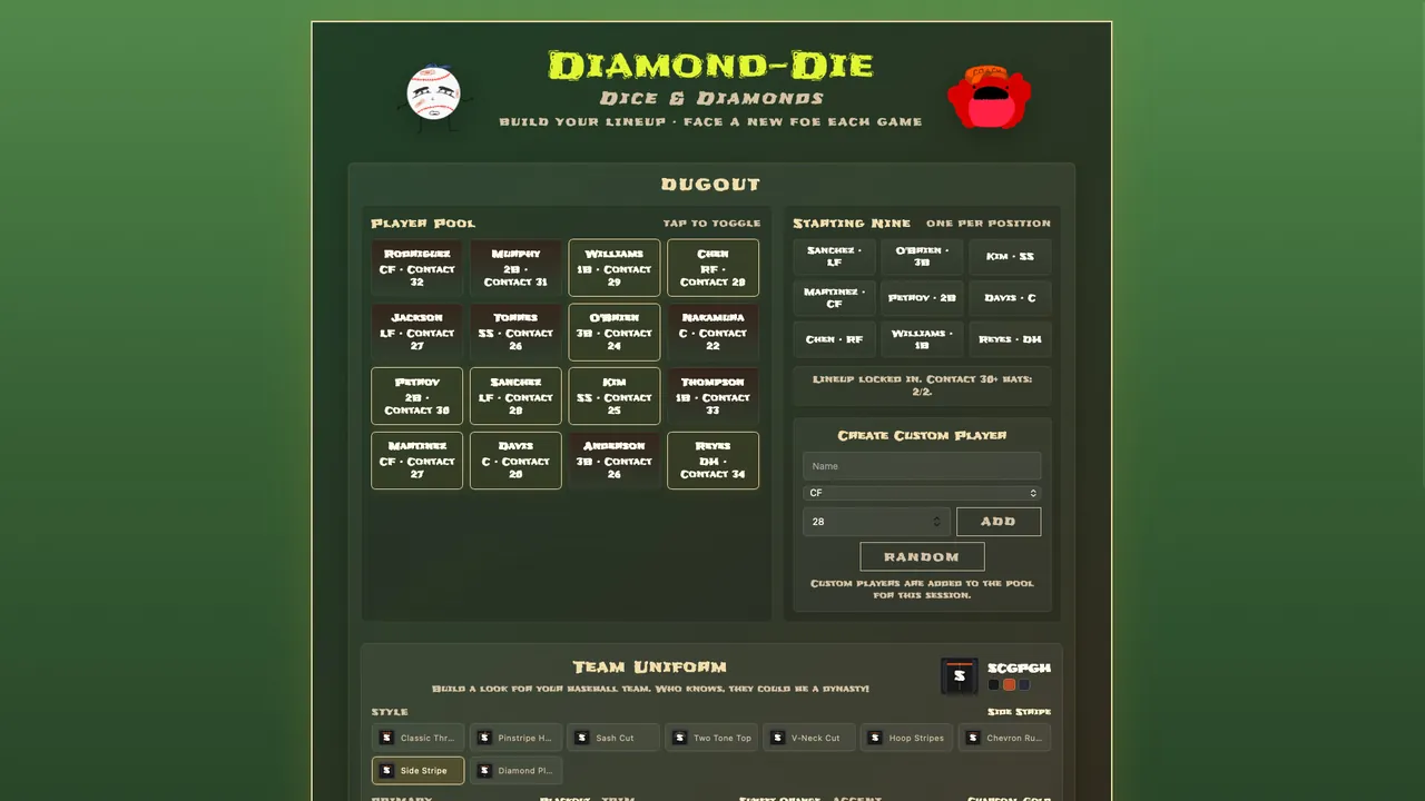 Diamond-Die — exploration snapshot