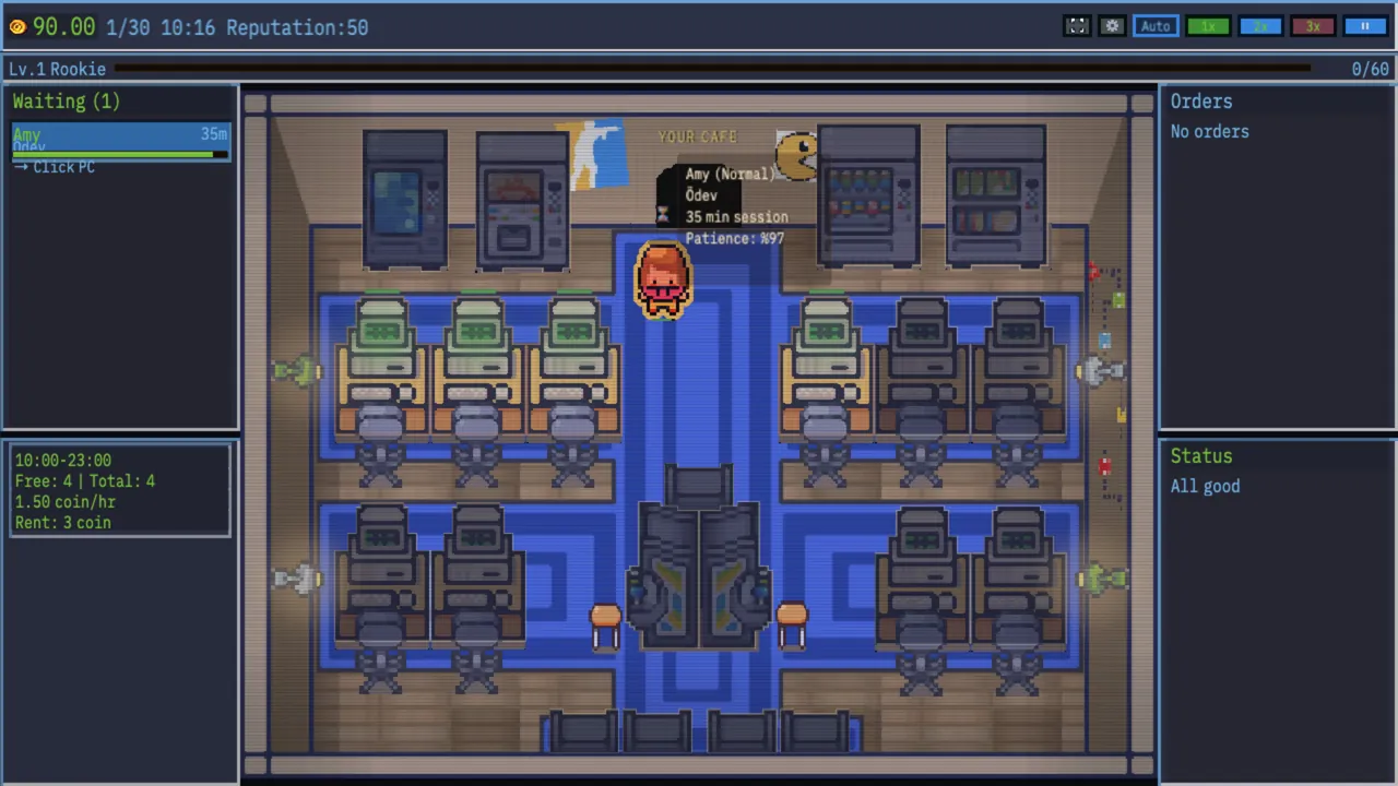 Internet Cafe Tycoon — in-game combat