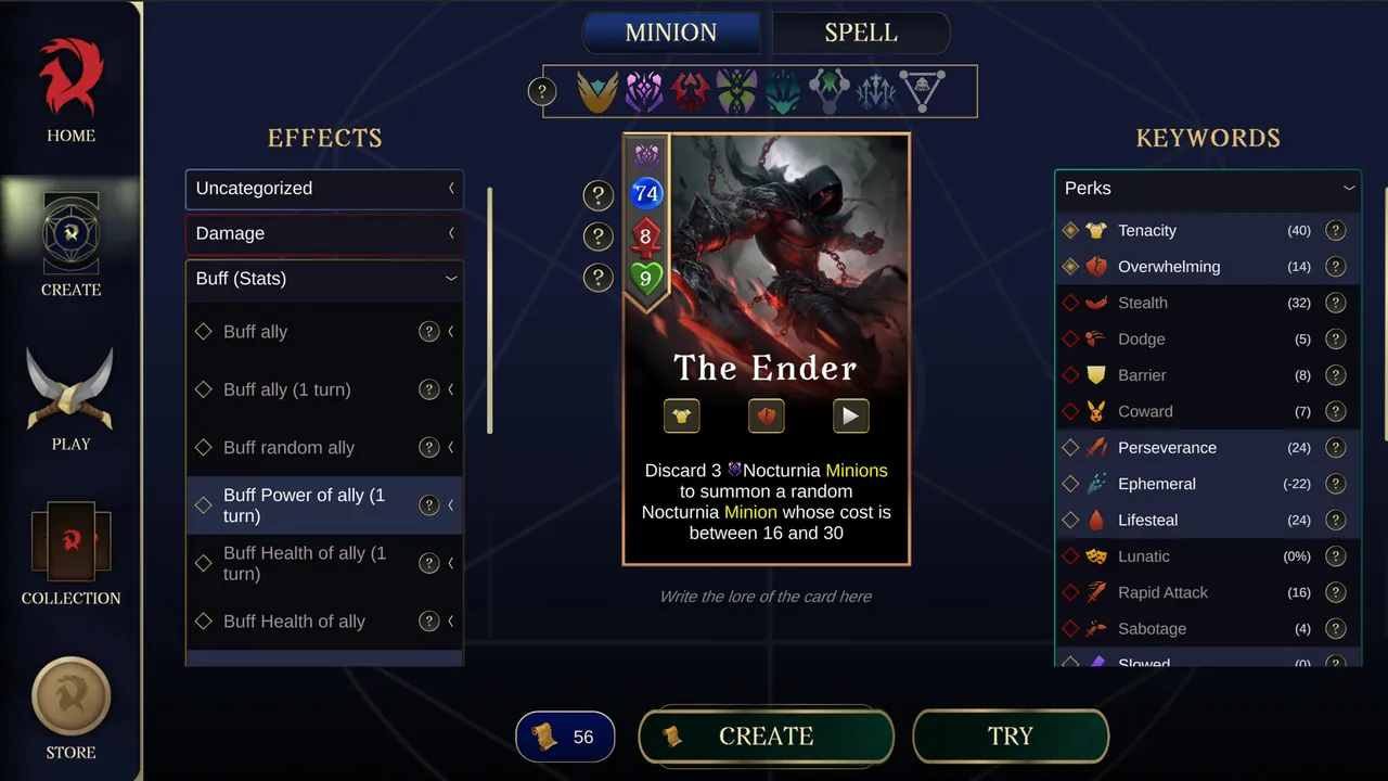Ariokan - create your cards, break the Meta — exploration snapshot