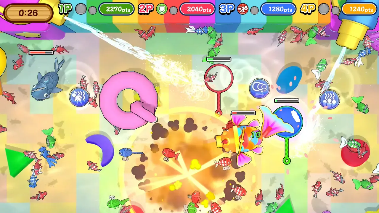 Super Goldfish Scooping — in-game combat