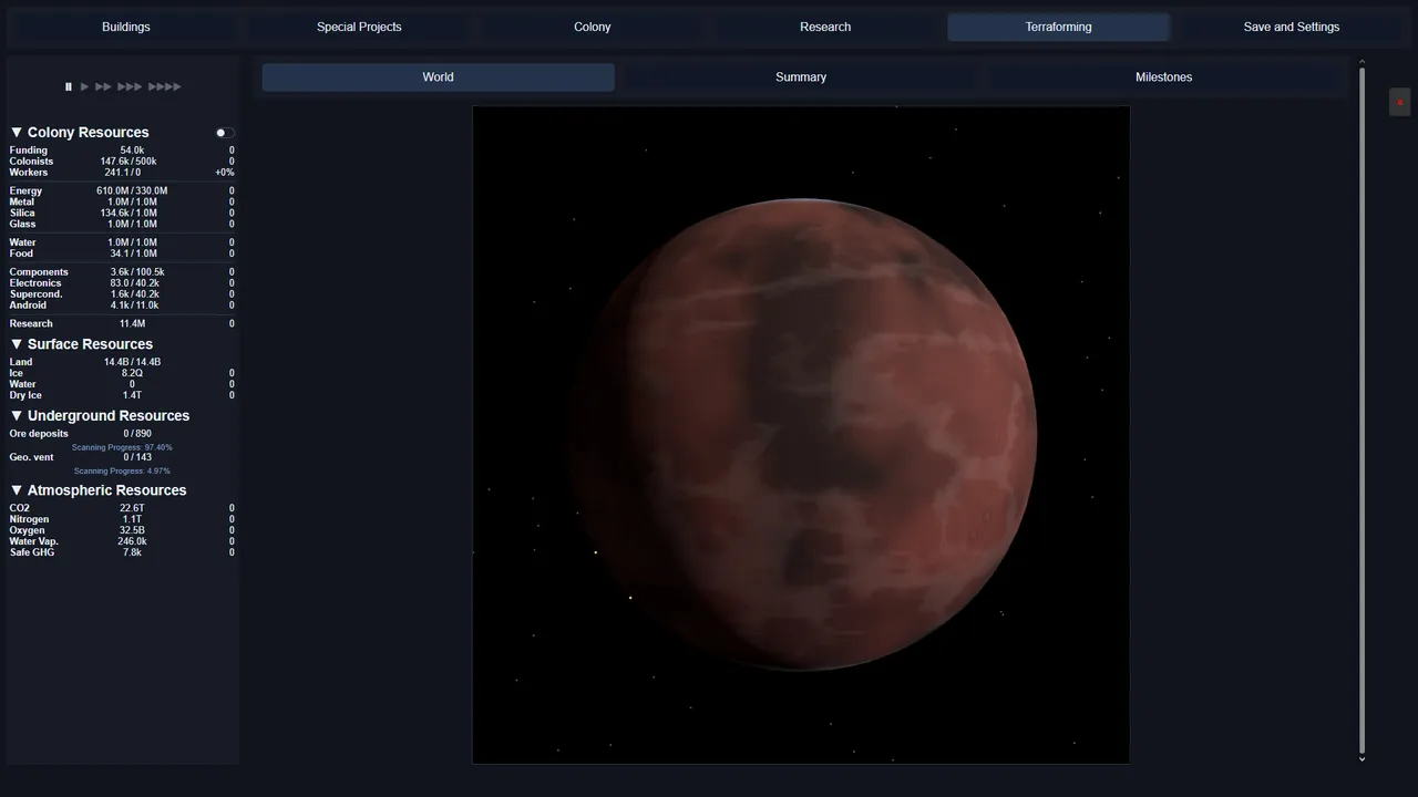 Terraforming Titans — exploration snapshot